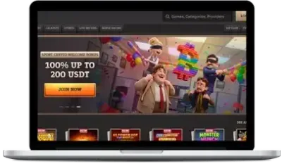 Lobby du casino SpinBoss sur ordinateur portable